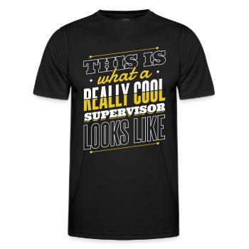 Supervisor profession - Men's Functional T-Shirt - black - Front - AI Model Male 178 dark (178cm)