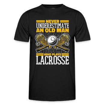 Lacrosse Sport Lacrosse Spieler - Männer Funktions-T-Shirt - Schwarz - Vorne - AI Model Male 178 dark (178cm)