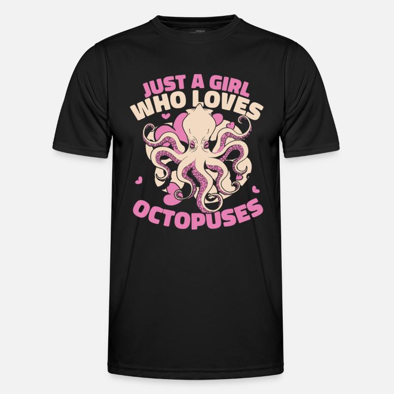 Octopus Octopus Cuttlefish Animal - Men's Functional T-Shirt - black