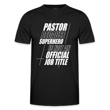 Pasteur Pasteur Prédicateur Église Chrétienne - T-shirt sport Homme - noir - Devant - AI Model Male 178 dark (178cm)