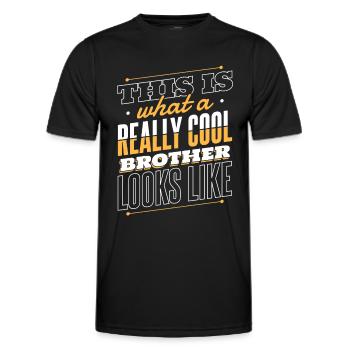 Frère Grand Frère Frère Famille - T-shirt sport Homme - noir - Devant - AI Model Male 178 dark (178cm)