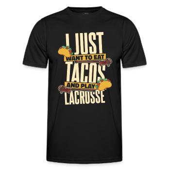 Lacrosse Sport Lacrosse Spieler - Männer Funktions-T-Shirt - Schwarz - Vorne - AI Model Male 178 dark (178cm)