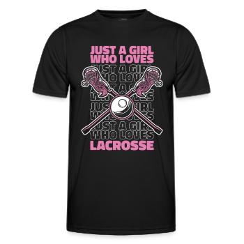 Lacrosse Sport Lacrosse Spieler - Männer Funktions-T-Shirt - Schwarz - Vorne - AI Model Male 178 dark (178cm)