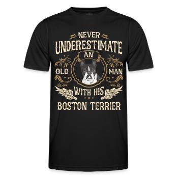 Dog Boston Bull Terrier Dog Owner - Men's Functional T-Shirt - black - Front - AI Model Male 178 dark (178cm)