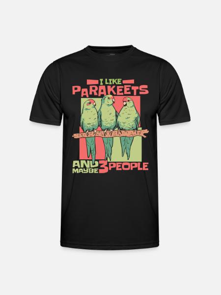 Parakeet Budgerigar Bird Animal - Men's Functional T-Shirt - black
