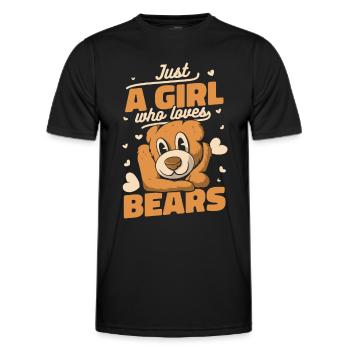 Bear Grizzly Bear Brown Bear Bear - Men's Functional T-Shirt - black - Front - AI Model Male 178 dark (178cm)