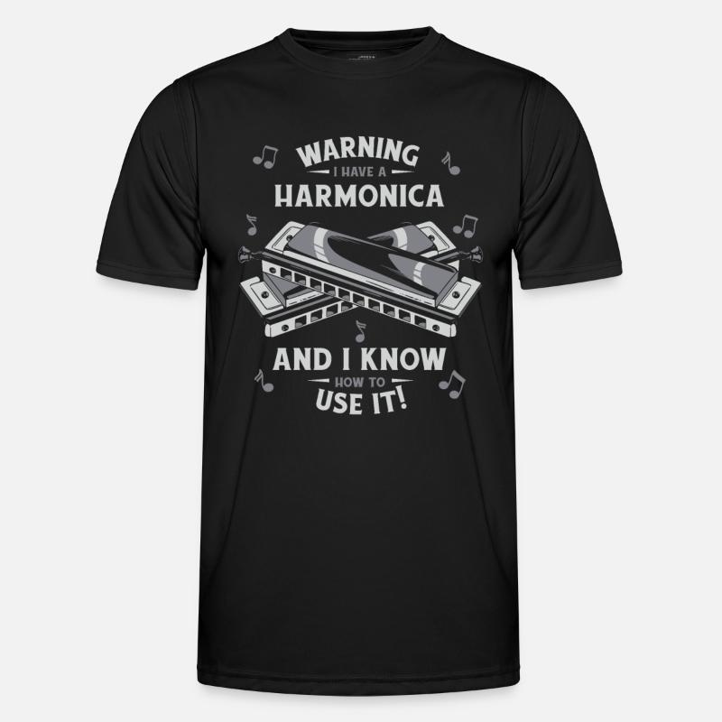 Harmonica Harmonica Instrument Music - Men's Functional T-Shirt - black