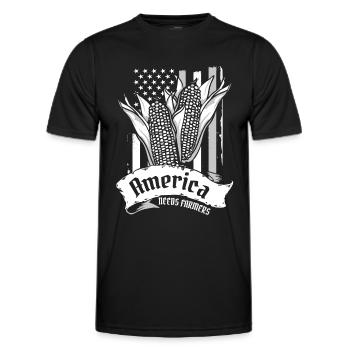 Maize Corncob Farmer - Men's Functional T-Shirt - black - Front - AI Model Male 178 dark (178cm)