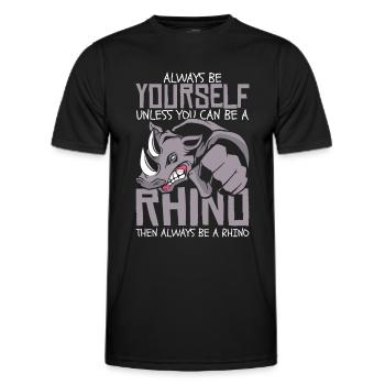 Rhinocéros Rhinocéros - T-shirt sport Homme - noir - Devant - AI Model Male 178 dark (178cm)