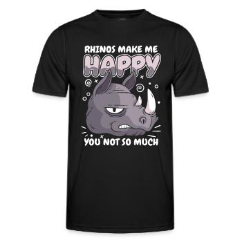 Rhinocéros Rhinocéros - T-shirt sport Homme - noir - Devant - AI Model Male 178 dark (178cm)