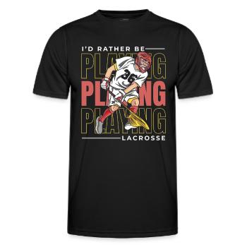 Lacrosse Sport Lacrosse Spieler - Männer Funktions-T-Shirt - Schwarz - Vorne - AI Model Male 178 dark (178cm)