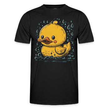 Rubber ducks bathroom Yellow duck - Men's Functional T-Shirt - black - Front - AI Model Male 178 dark (178cm)