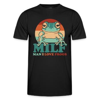 Crapaud grenouille - T-shirt sport Homme - noir - Devant - AI Model Male 178 dark (178cm)