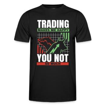Stock Trading Trader Exchange Trading Stocks - Men's Functional T-Shirt - black - Front - AI Model Male 178 dark (178cm)