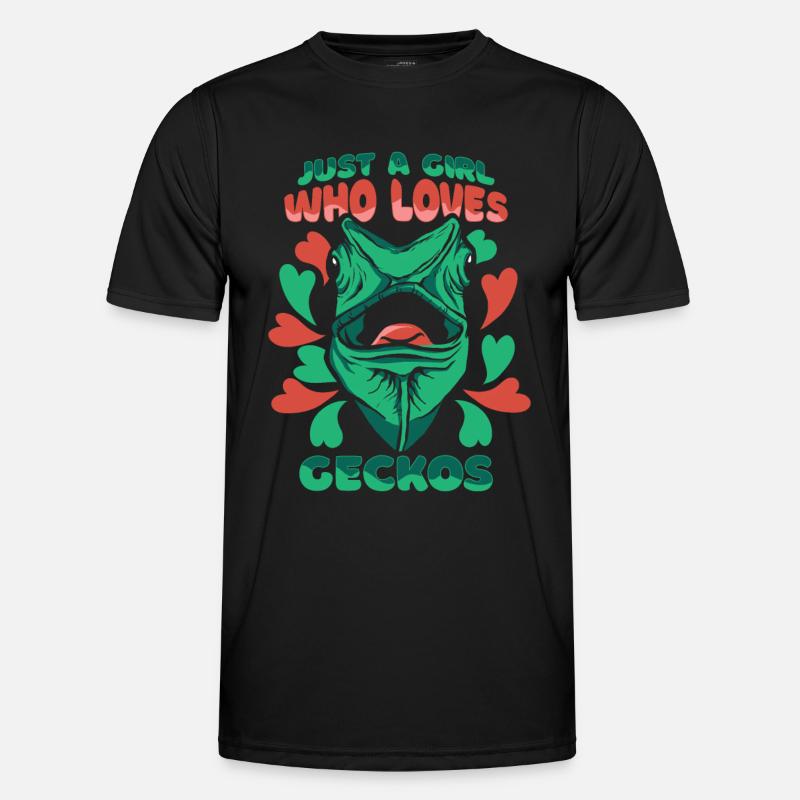 Gecko Geckos Echse - Männer Funktions-T-Shirt - Schwarz