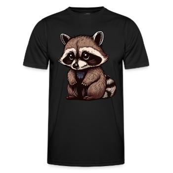 Waschbär Tier Barbados-Waschbär - Männer Funktions-T-Shirt - Schwarz - Vorne - AI Model Male 178 dark (178cm)