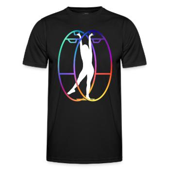 Rhönrad Gymnastics Wheel Wheel - Men's Functional T-Shirt - black - Front - AI Model Male 178 dark (178cm)
