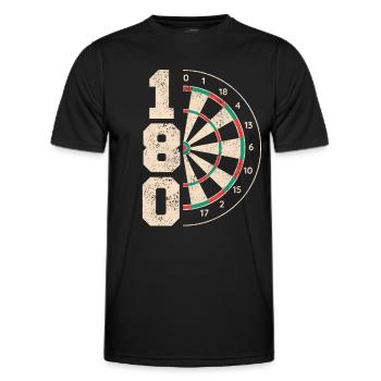 Fléchettes Fléchettes Joueur de fléchettes Fléchettes - T-shirt sport Homme - noir - Devant - AI Model Male 178 dark (178cm)