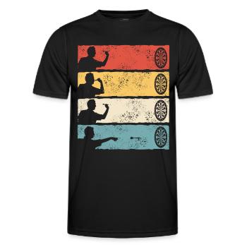 Fléchettes Fléchettes Joueur de fléchettes Fléchettes - T-shirt sport Homme - noir - Devant - AI Model Male 178 dark (178cm)