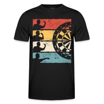 Fléchettes Fléchettes Joueur de fléchettes Fléchettes - T-shirt sport Homme - noir - Devant - AI Model Male 178 dark (178cm)