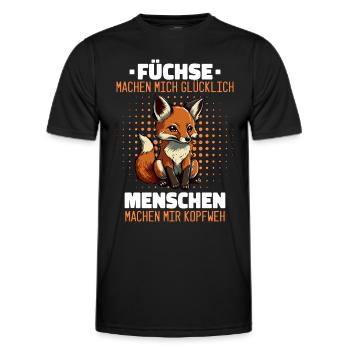 Fuchs Füchse Wildtier Waldtier Rotfuchs - Männer Funktions-T-Shirt - Schwarz - Vorne - AI Model Male 178 dark (178cm)