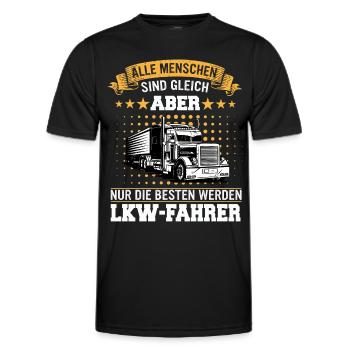 LKW Fahrer Fernfahrer Lastkraftwagenfahrer - Männer Funktions-T-Shirt - Schwarz - Vorne - AI Model Male 178 dark (178cm)