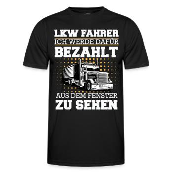 LKW Fahrer Fernfahrer Lastkraftwagenfahrer - Männer Funktions-T-Shirt - Schwarz - Vorne - AI Model Male 178 dark (178cm)