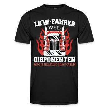 LKW Fahrer Fernfahrer Lastkraftwagenfahrer - Männer Funktions-T-Shirt - Schwarz - Vorne - AI Model Male 178 dark (178cm)