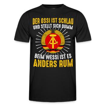 Ostdeutschland Osten Ossi DDR Heimat Ostblock - Männer Funktions-T-Shirt - Schwarz - Vorne - AI Model Male 178 dark (178cm)