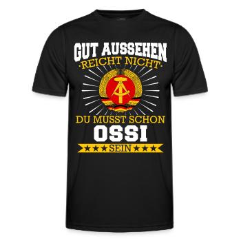 Ostdeutschland Osten Ossi DDR Heimat Ostblock - Männer Funktions-T-Shirt - Schwarz - Vorne - AI Model Male 178 dark (178cm)
