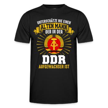 Ostdeutschland Osten Ossi DDR Heimat Ostblock - Männer Funktions-T-Shirt - Schwarz - Vorne - AI Model Male 178 dark (178cm)