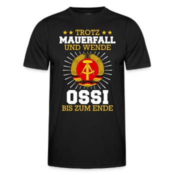 Ostdeutschland Osten Ossi DDR Heimat Ostblock - Männer Funktions-T-Shirt - Schwarz - Vorne - AI Model Male 178 dark (178cm)
