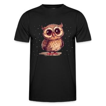 Night Owl Owl Owl Bird - Men's Functional T-Shirt - black - Front - AI Model Male 178 dark (178cm)