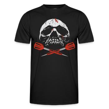 Fléchettes Fléchettes Joueur de fléchettes Fléchettes - T-shirt sport Homme - noir - Devant - AI Model Male 178 dark (178cm)