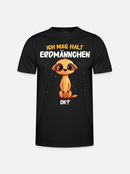Erdmännchen Scharrtier Tier - Männer Funktions-T-Shirt - Schwarz