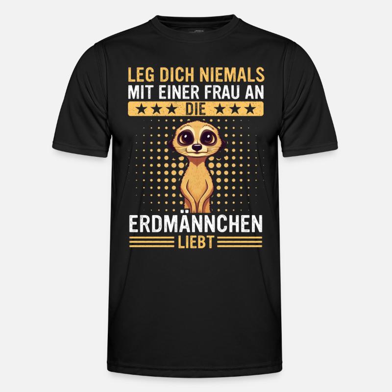 Erdmännchen Scharrtier Tier - Männer Funktions-T-Shirt - Schwarz