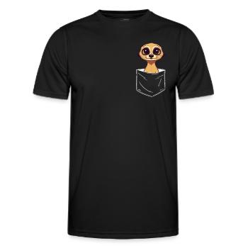 Erdmännchen Scharrtier Tier - Männer Funktions-T-Shirt - Schwarz - Vorne - AI Model Male 178 dark (178cm)