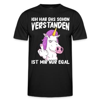 Einhorn Einhörner Fabelwesen Mystisch - Männer Funktions-T-Shirt - Schwarz - Vorne - AI Model Male 178 dark (178cm)