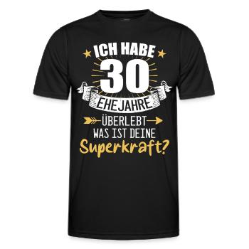 30 Hochzeitstag Geschenk Ehejahre - Männer Funktions-T-Shirt - Schwarz - Vorne - AI Model Male 178 dark (178cm)