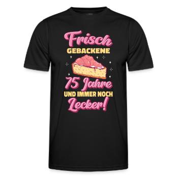 Geschenk 75 Jahre Geburtstagskind - Männer Funktions-T-Shirt - Schwarz - Vorne - AI Model Male 178 dark (178cm)