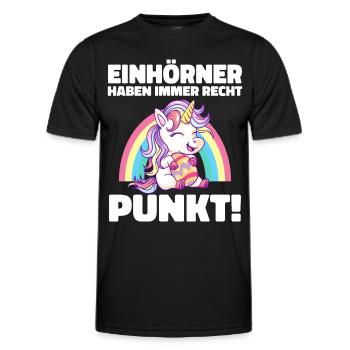 Einhorn Einhörner Fabelwesen Mystisch - Männer Funktions-T-Shirt - Schwarz - Vorne - AI Model Male 178 dark (178cm)