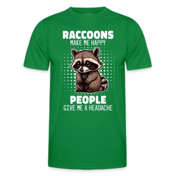 Raton laveur - T-shirt sport Homme - vert - Devant - AI Model Male 178 dark (178cm)