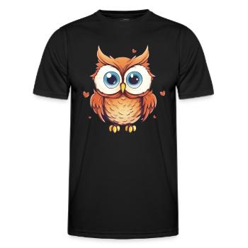 Night Owl Owl Owl Bird - Men's Functional T-Shirt - black - Front - AI Model Male 178 dark (178cm)
