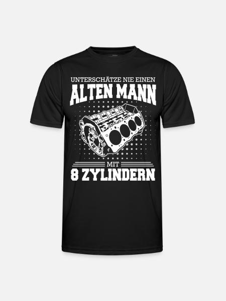 V8 Motor 8 Zylinder Hubraum Auto Tuning Tuner - Männer Funktions-T-Shirt - Schwarz