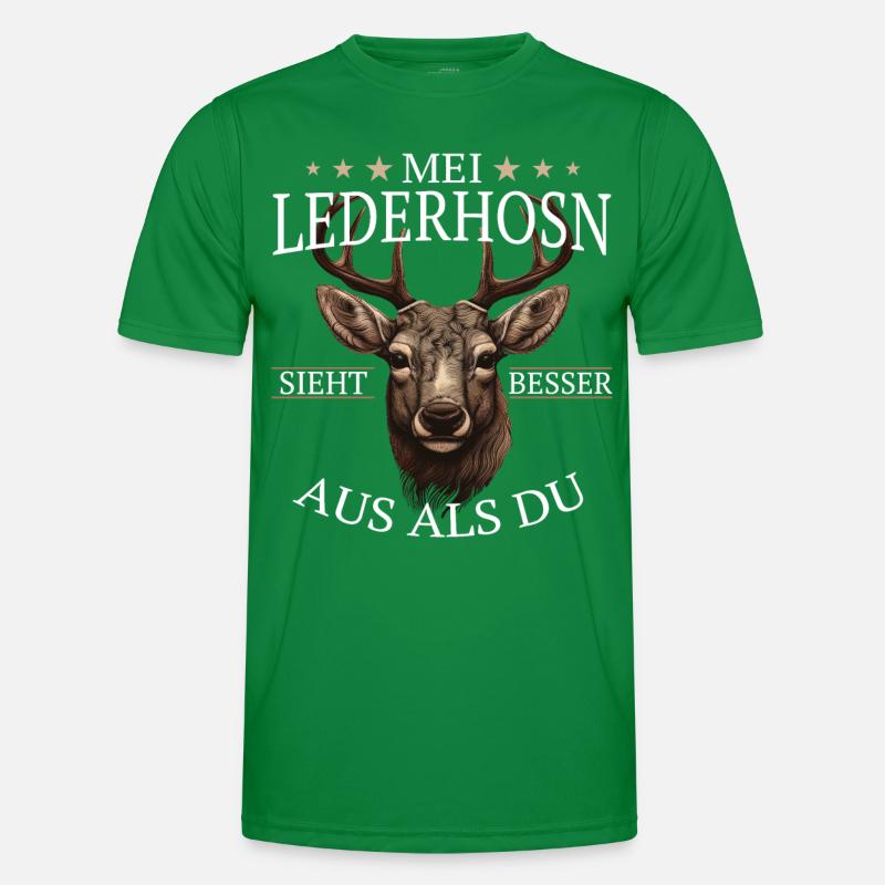Hirsch Trachtenshirt Geweih Hirsche Männer Funktions-T-Shirt