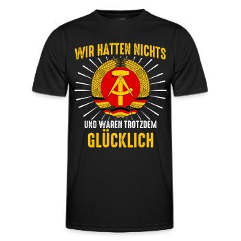 Ostdeutschland Osten Ossi DDR Heimat Ostblock - Männer Funktions-T-Shirt - Schwarz - Vorne - AI Model Male 178 dark (178cm)