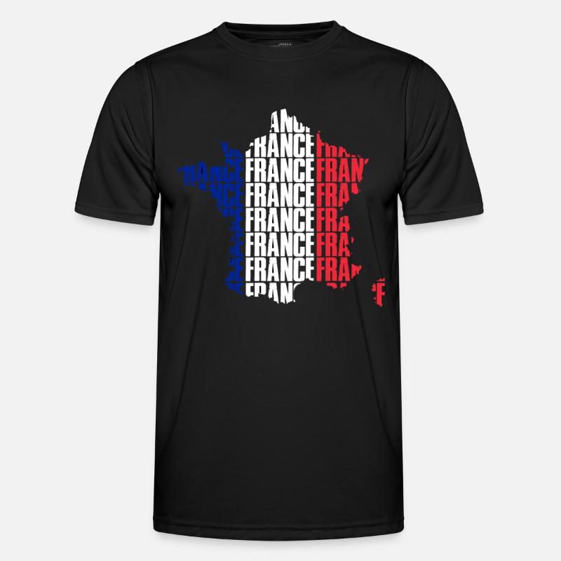 Frankreich - Männer Funktions-T-Shirt - Schwarz