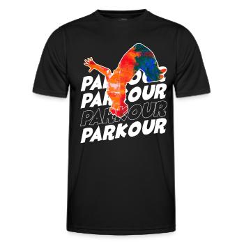 free running - Men's Functional T-Shirt - black - Front - AI Model Male 178 dark (178cm)