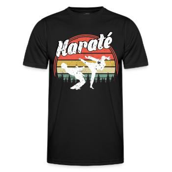Karaté - T-shirt sport Homme - noir - Devant - AI Model Male 178 dark (178cm)