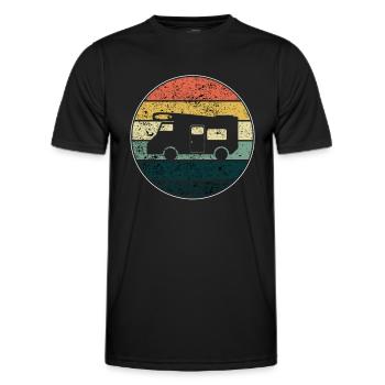 Motorhome - Men's Functional T-Shirt - black - Front - AI Model Male 178 dark (178cm)